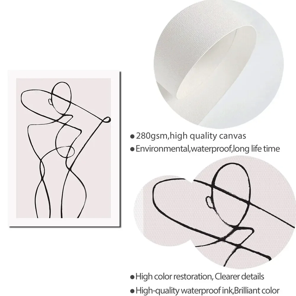 Abstract Minimalist Poster Woman Body Line Drawing Art Print Nordic Canvas Painting Wall Picture Living Room Bedroom Home Decor
