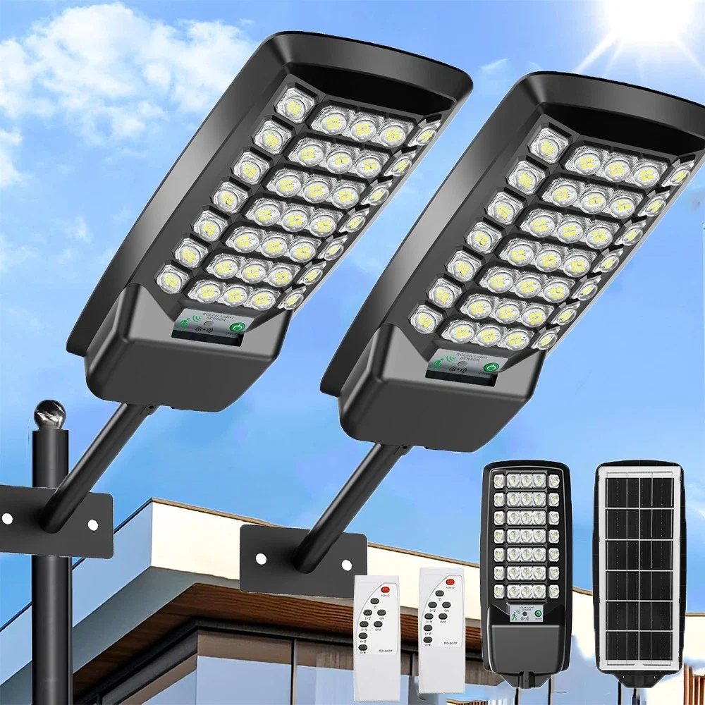 2026 Neue Superhelle 140LED Solarlampe für Außenbereich Garten-Solarleuchte Wasserdicht Sonnenlichtbetriebener Scheinwerfer mit Bewegungssensor