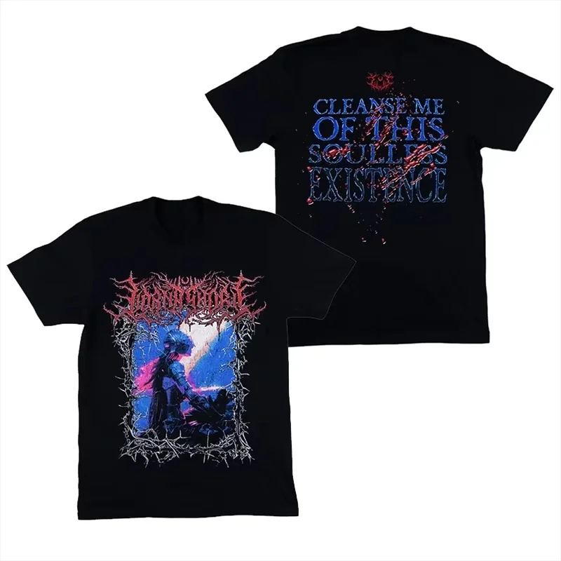 تي شيرت Rock Band LORNA SHORE Rona Coast Band Gothic Metal Core Dark Rock American فضفاض مطبوع من القطن الخالص مقاس كبير #1