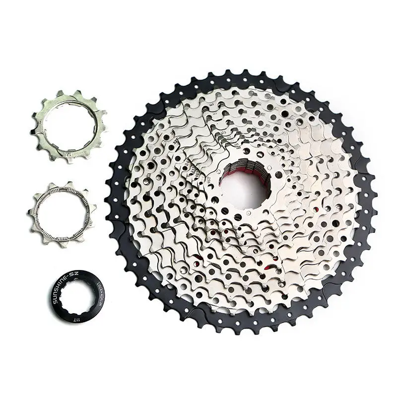 12 Speed Mountain Bike Cassette Steel Freewheel With Lock Ring Nickel Finish Teeth 11-46T Compatible With Drivetrain