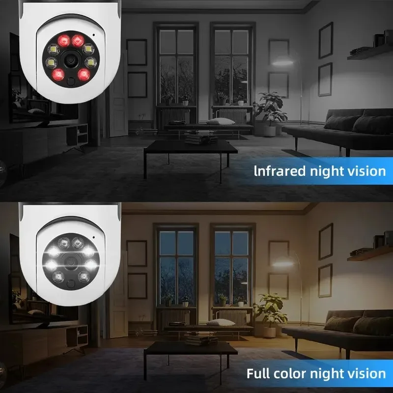 2026 Bulb Surveillance Camera Full Color Night Vision Automatic Human Tracking Zoom Indoor Security Monitor Wifi Miini IP Camera