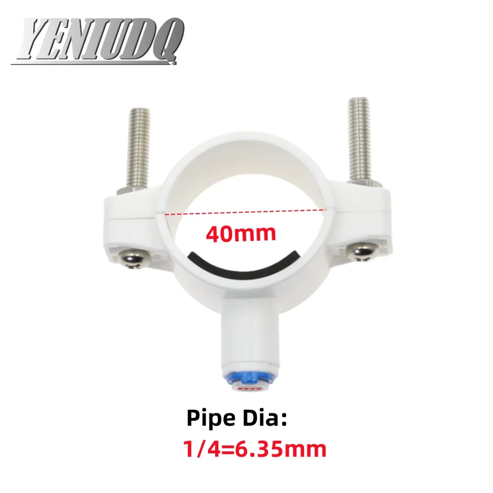RO Water 40mm Drain Waste Water Pipe Clamp Saddle Valve Clips 1/4\