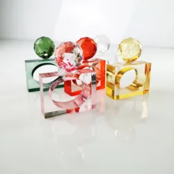Free Shipping Colorful Ball With Square Acrylic Napkin Ring  Holder 4 Pcs Many colors