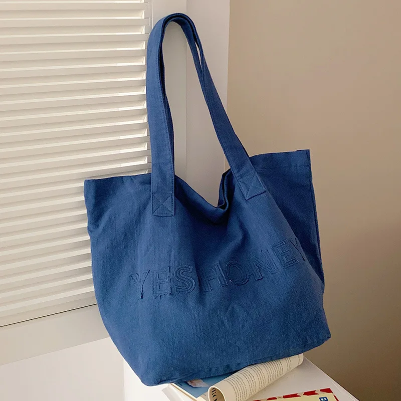 

Korean Simple Letter Shoulder Bags for Women Lightweight Large Capacity Ladies Casual Tote Solid Color College Student Handbags