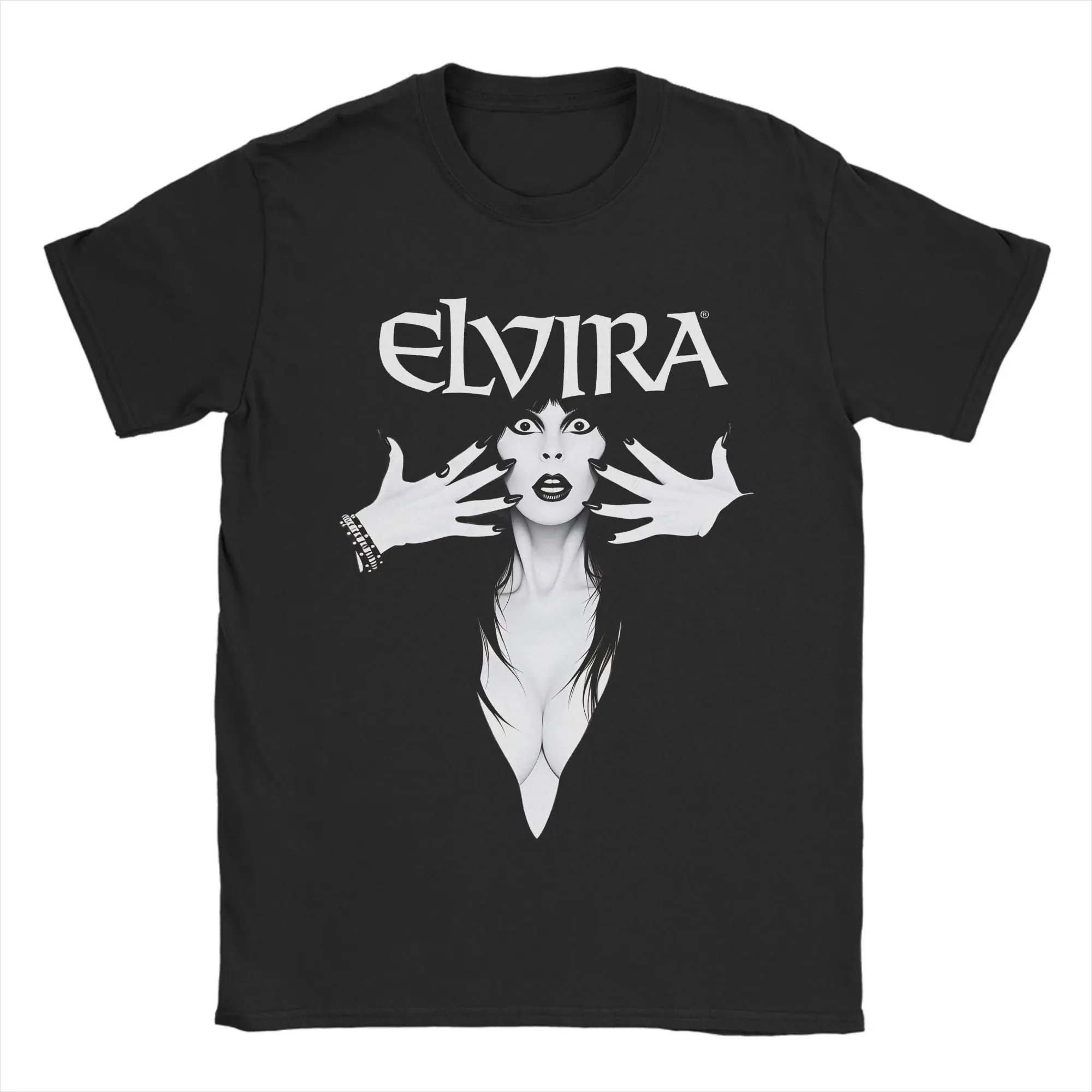Summer Elvira Mistress of The Dark Novelty T-Shirts  Cotton Tee Shirt for Male Y2K Casual Design Short Sleeve Tees