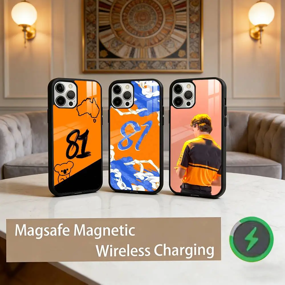 

O-Oscar P-Piastri 81 Phone Case For iPhone17,16,15,14,13,12,11 Plus,Pro Max Magnetic For Magsafe Wireless Charging