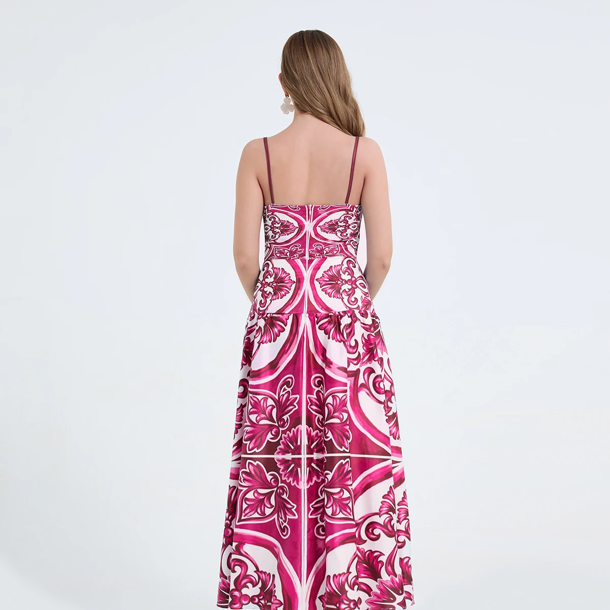 2026 sommer Urlaub Vintage Print Prom Langes Kleid Für Frauen Blau Und Weiß Porzellan Druck Spaghetti Strap Schlank Maxi Vestidos