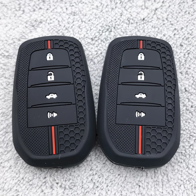 For Toyota CHR Hilux Fortuner Land Cruiser 200 Camry Corolla Crown RAV4 Highland Silicone Car Remote Car Key Cover Key Case