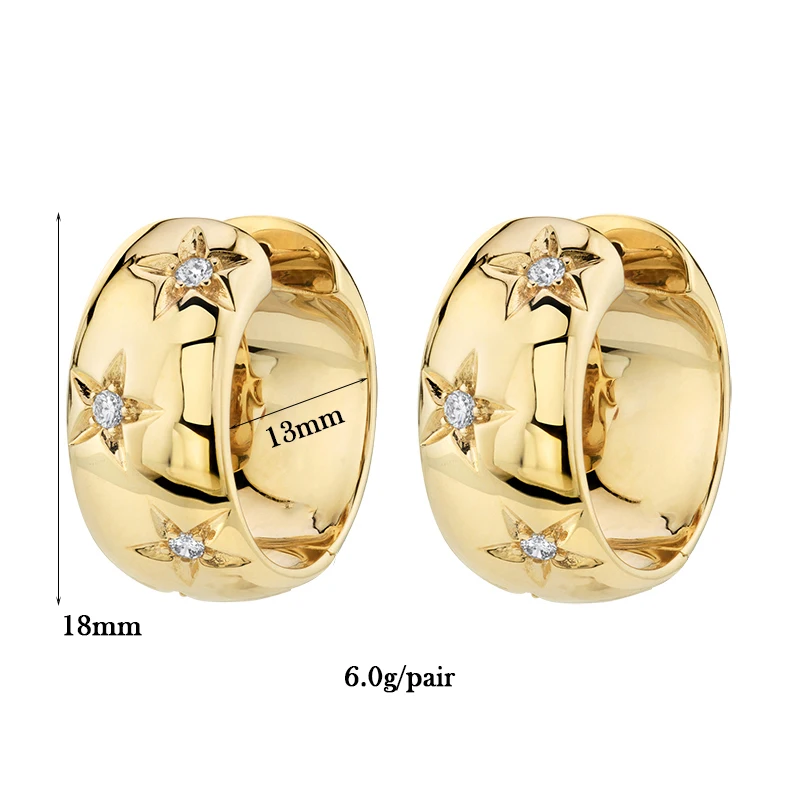 Crmya Gold-plated Hoop Earrings for Women Piercing Zirconia Huggies Earring Women Party Jewelry Accessories