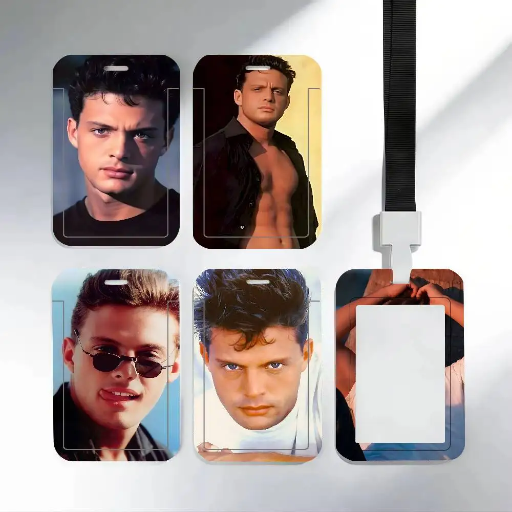 Elegante Porta Identificaciones L-Luis M-Miguel con Correa para el Cuello, Colgante, Porta Tarjetas, Cordón para Credenciales, Material de PVC Duradero