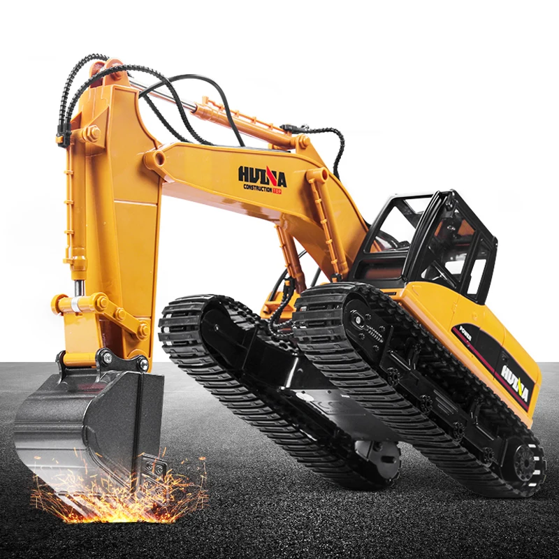 HUINA RC Remote Control Excavator 1/14 15CH Car Truck 1350 RTR 2.4GHz Battery Outdoor Toys Boys Gift TH18042