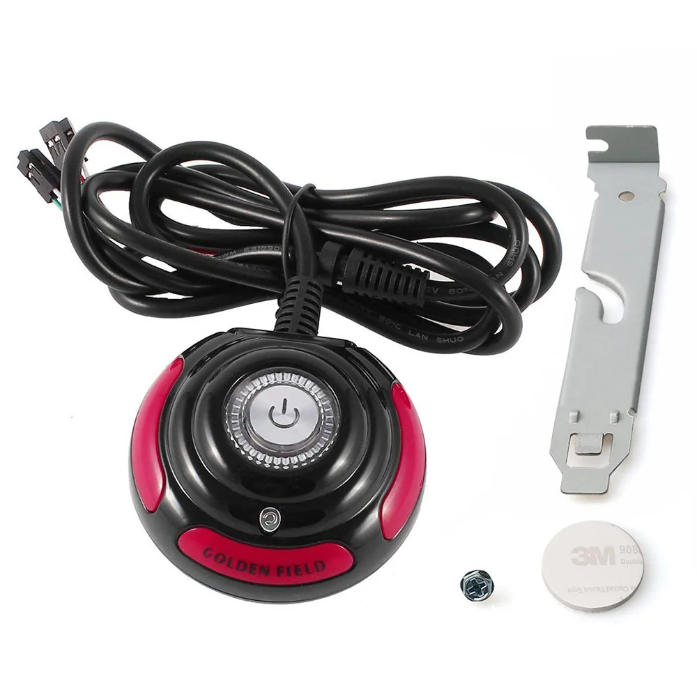1.6M External Desktop PC Power Reset Switch With LED Light PC Chassis Motherboard On Off HDD Button for DIY Home Office PC Case