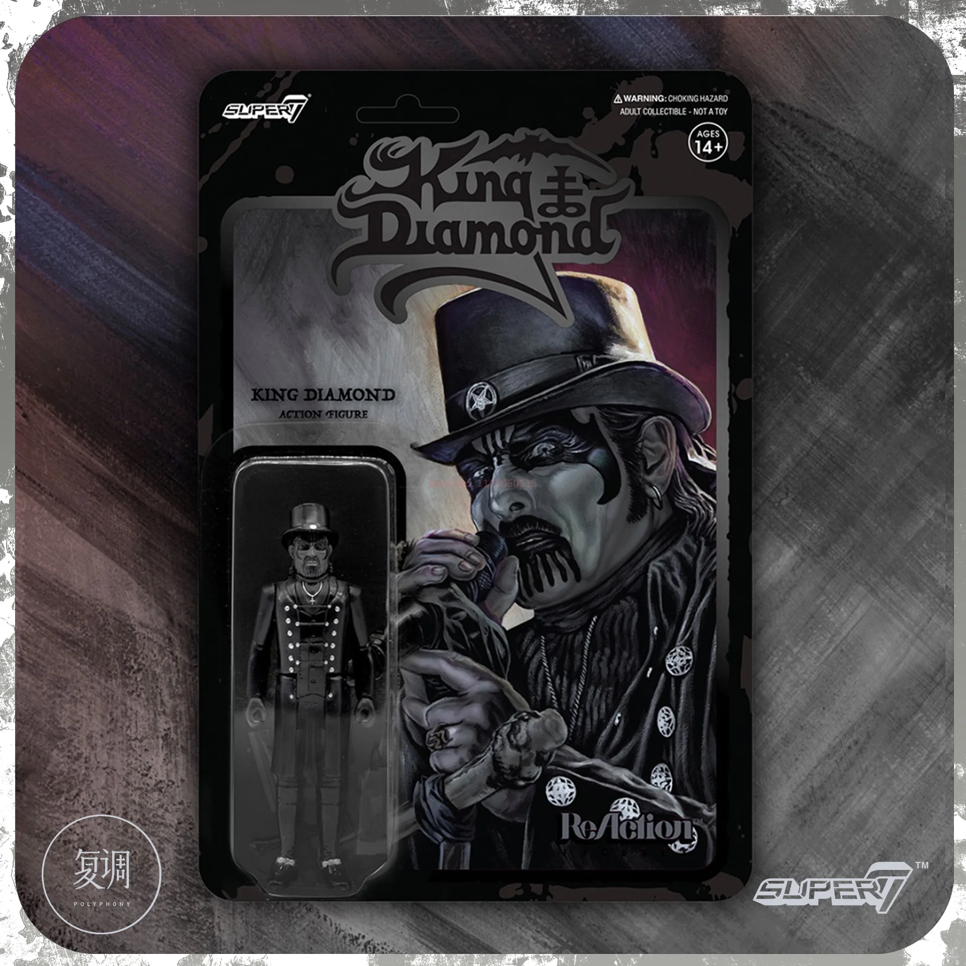 Op voorraad Super7 King Diamond First Tour ReAction Figure Toy Collection Gift Boy Doll Halloween Verjaardag