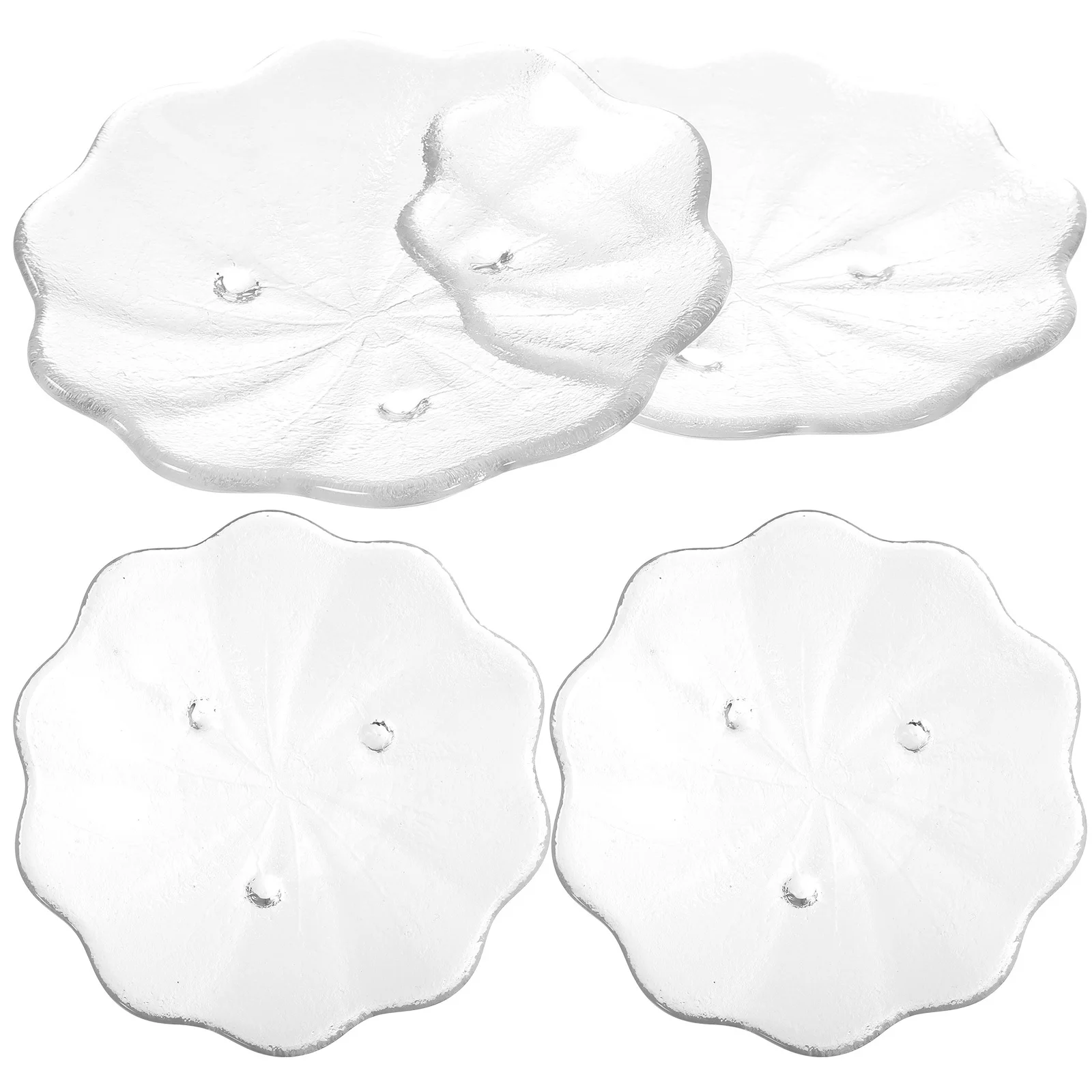 

4Pcs Glass Tea Leaf Coasters Cup Mats Multipurpose Drink Coasters Table Protection Dining Table Decor Glass Saucers