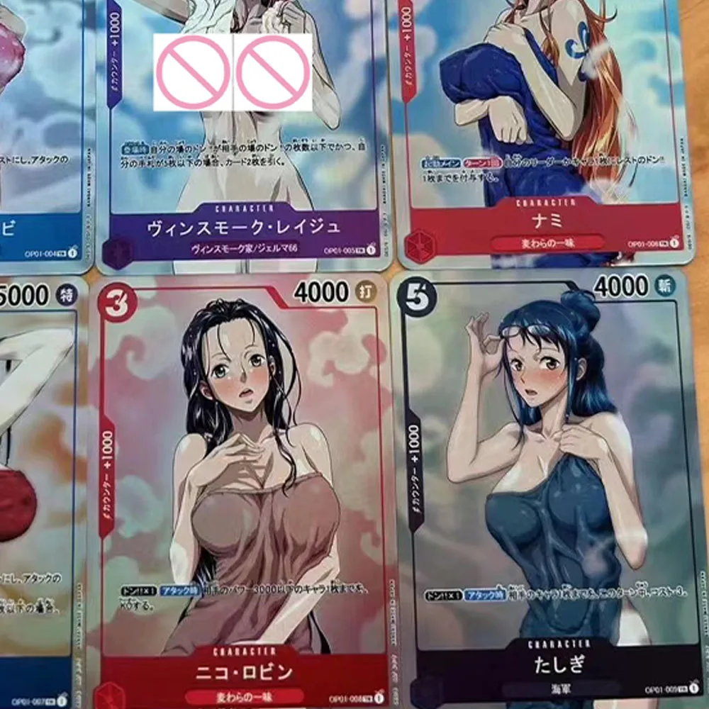 OPCG cartão de coleção sexy, Nami Boa Hancock Perona, Cartão de beleza grande peito, Flash cor refrativa, Presentes Otaku, 9pcs por conjunto