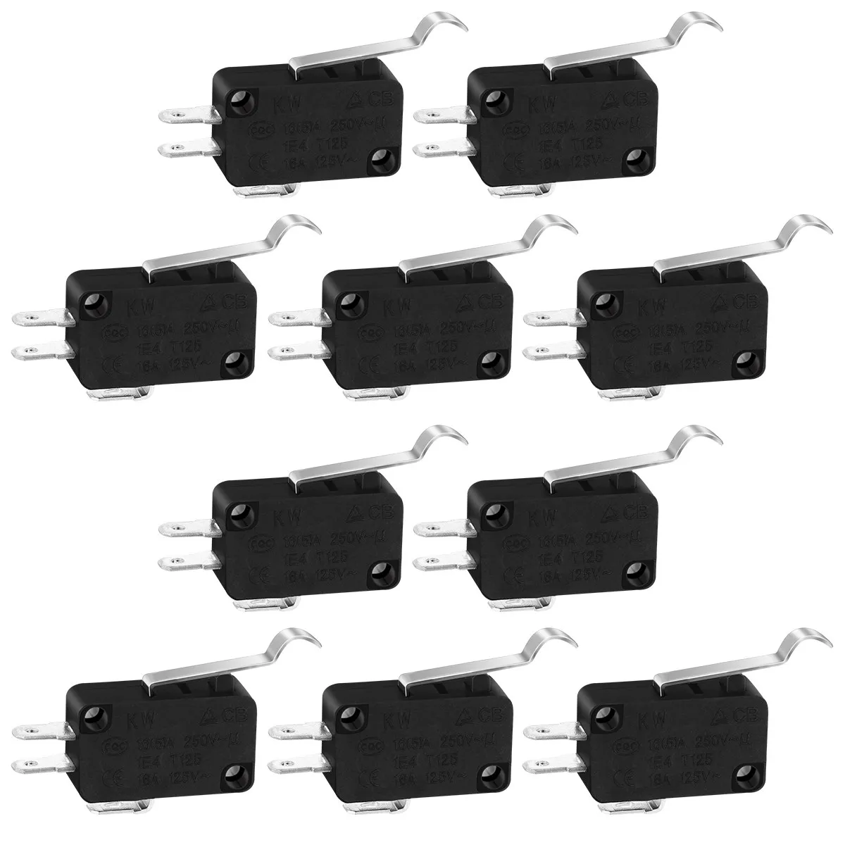 10Pcs Micro Limit Switch 3 Long Hinge Lever Professional Momentary Micro Switch for Home Appliances Audio Business Machines