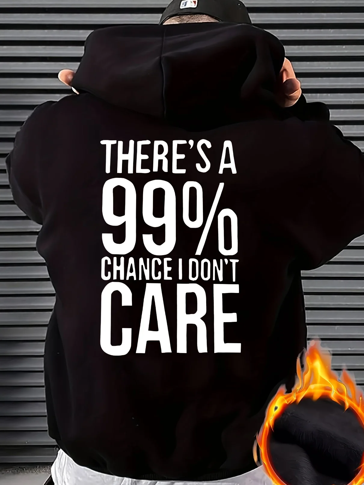 

Теплая толстовка с принтом «I Don't Care» и карманом-кенгуру, мужской повседневный пуловер с капюшоном