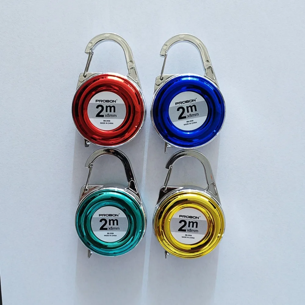 Retractable Keychain Tape Measur Pocket Roulette Mini Measure Tape Centimeter Inch 2 Meter Retractable Ruler Sewing Tools