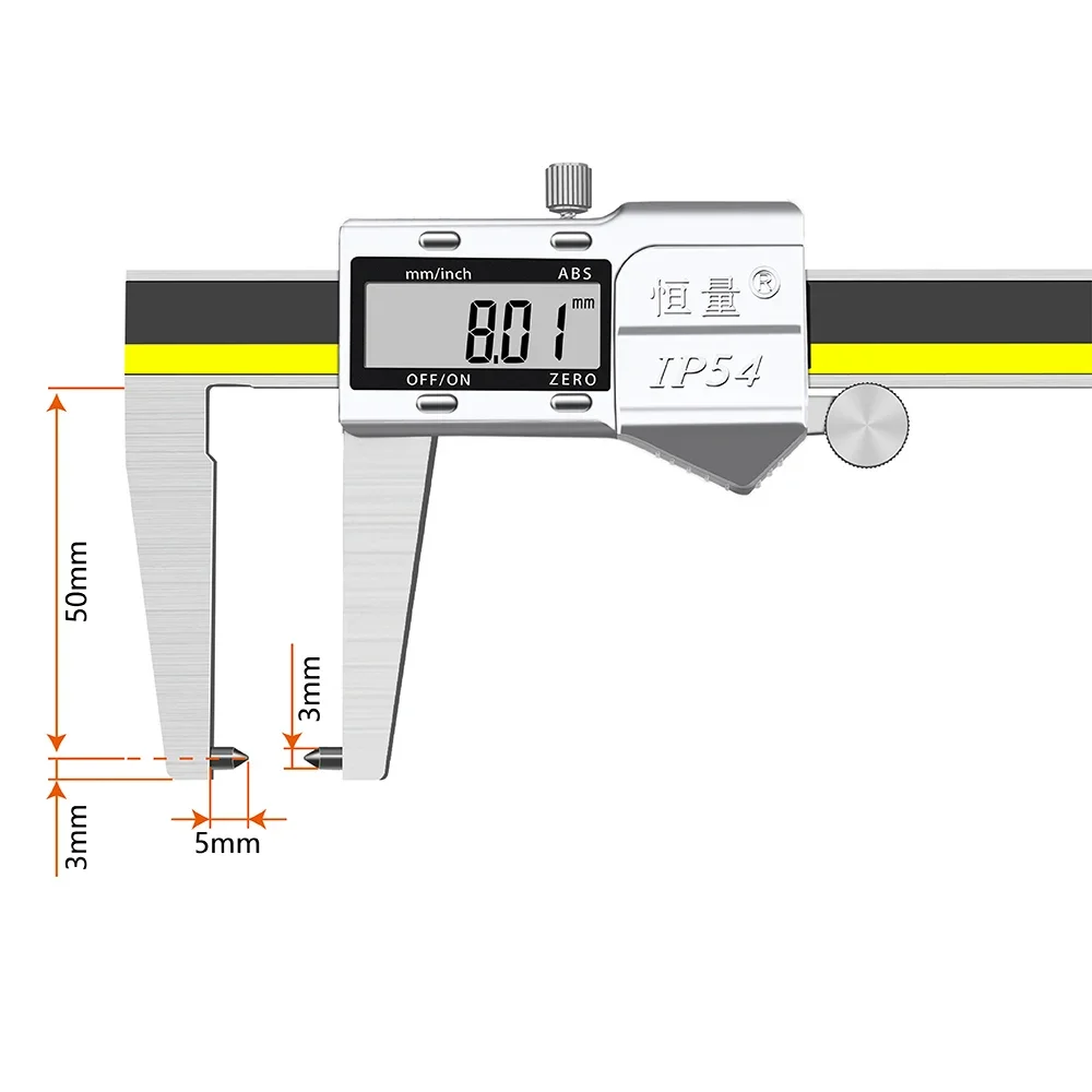 Premium External Groove Tip Digital Caliper Brake Disc Wear Measurement Tool Brake Pad Thickness Measurement Vernier Caliper