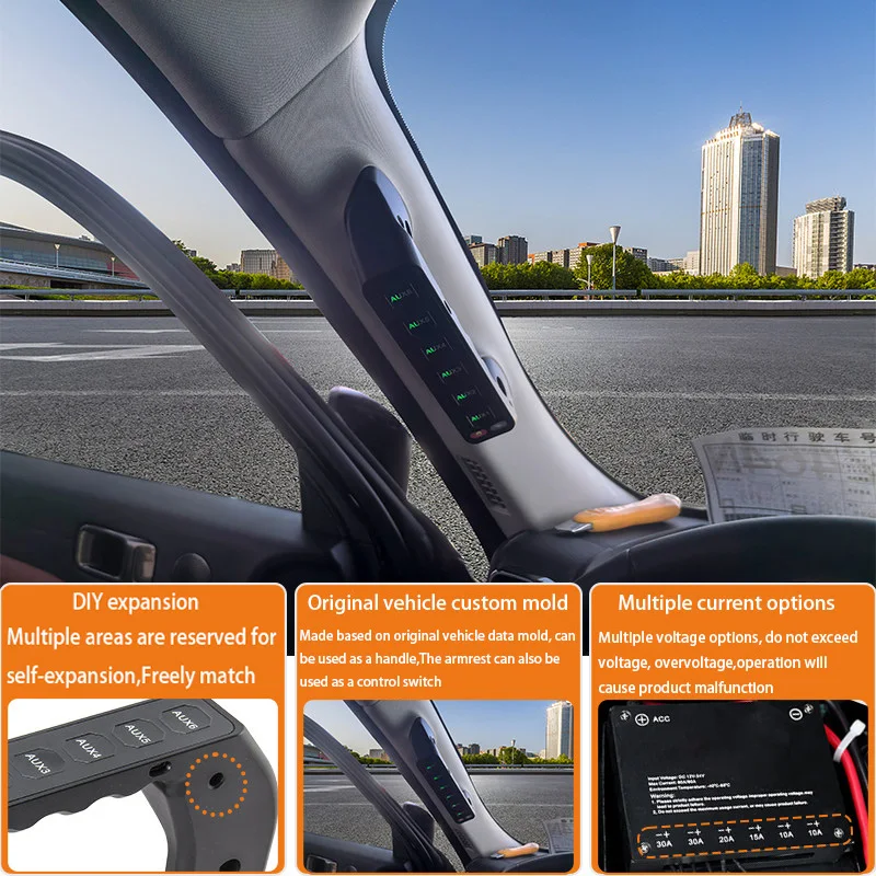 For Haval H9-specific A-pillar 6-channel integrated remote handle switch with spotlight bracket and expansion bracket