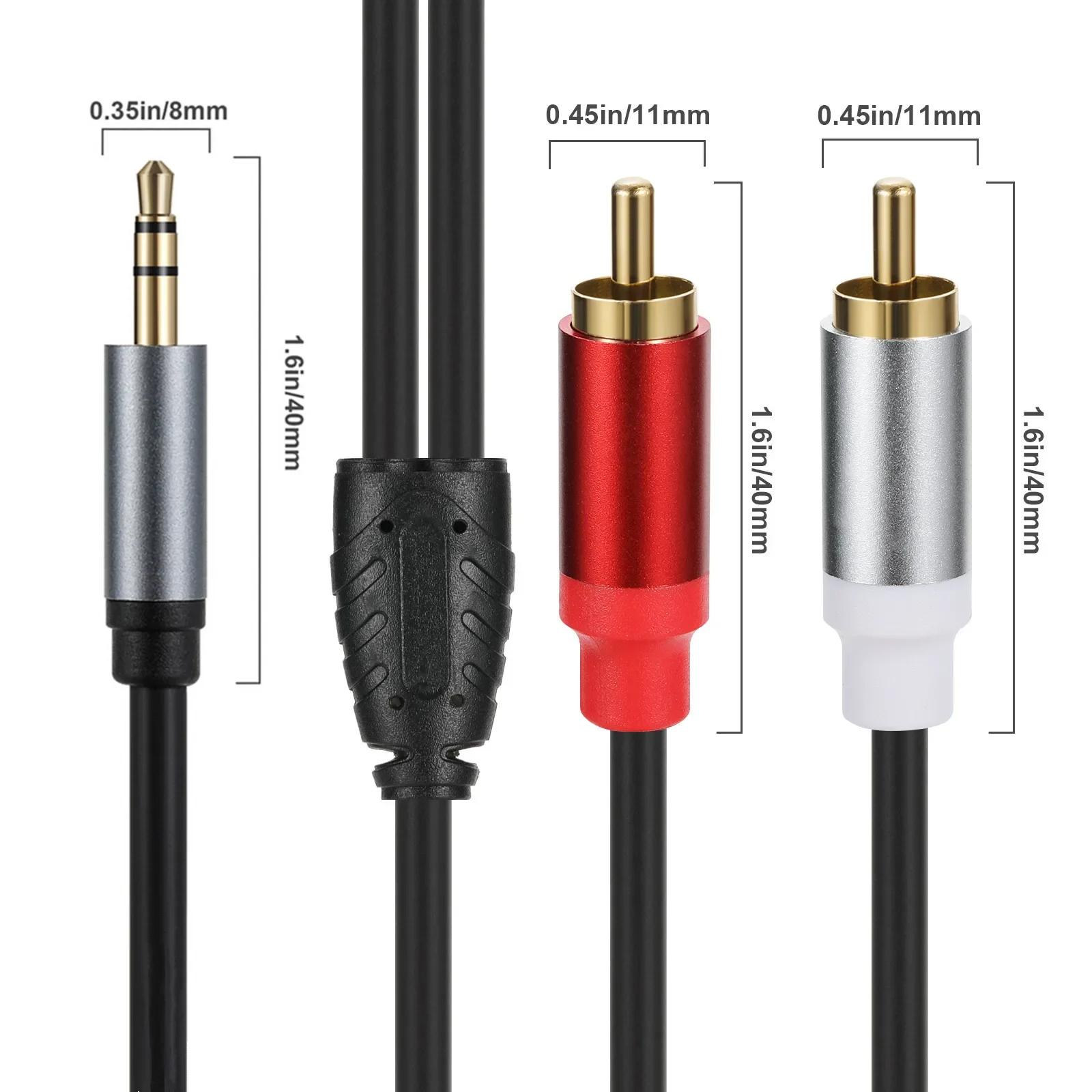 3.5mm male/Female to 2 RCA female/male Stereo Audio Adapter Cable for Smartphone, MP3, Record Player, Speakers, Home Theater