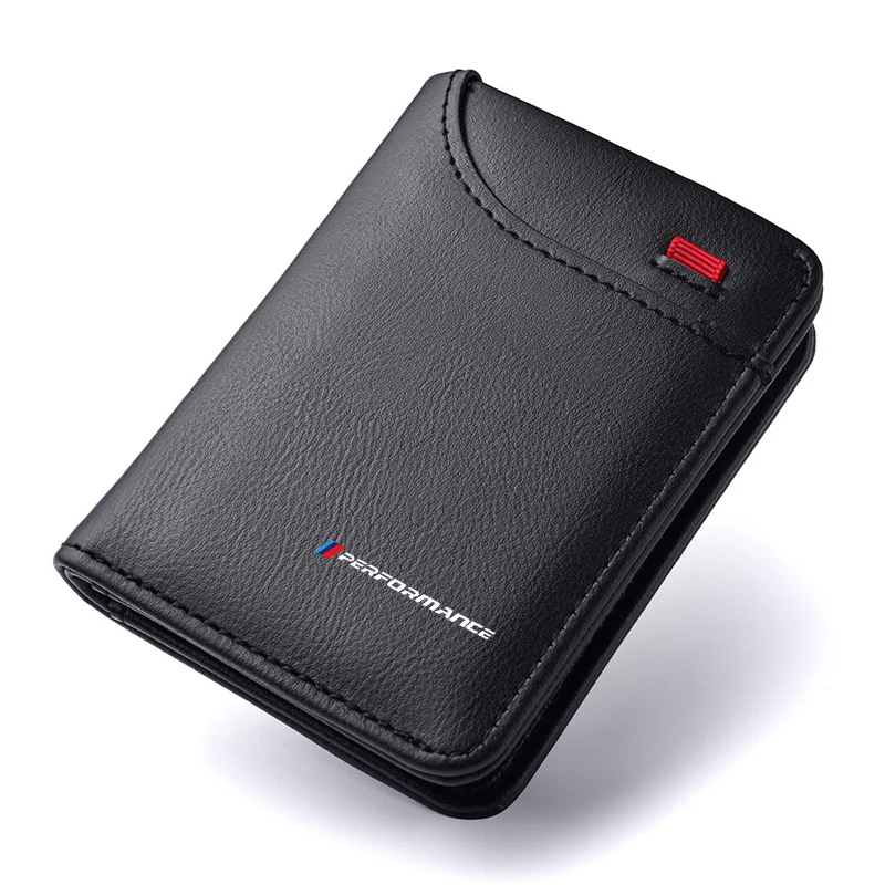 

Leather Car Men's Wallet Coin ID Credit Card Bag For BMW Performance E87 E90 E60 I01 F25 F44 E36 E34 E39 F01 E70 E53 F10 F30 F20
