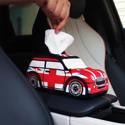 Cartoon Car Tissue Box Armrest Holder Multifunctional Paper Drawer Storage Bag Chair Backseat Hanging Organizer For Home Car