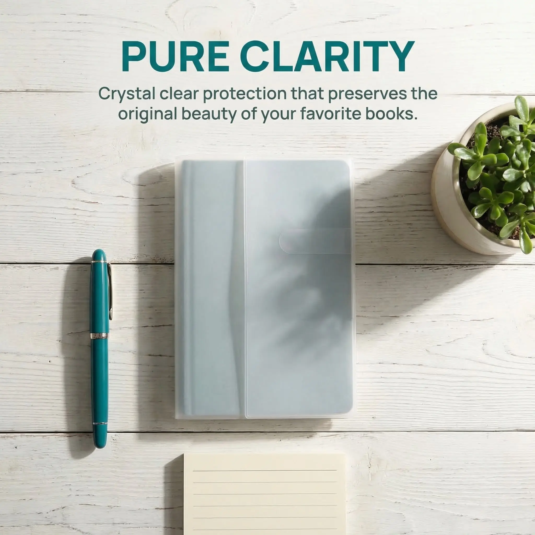 4Pcs Clear Notebook Covers PVC Waterproof Book Protector for 48K Journal Planner Hardback Book Protection School Office Use