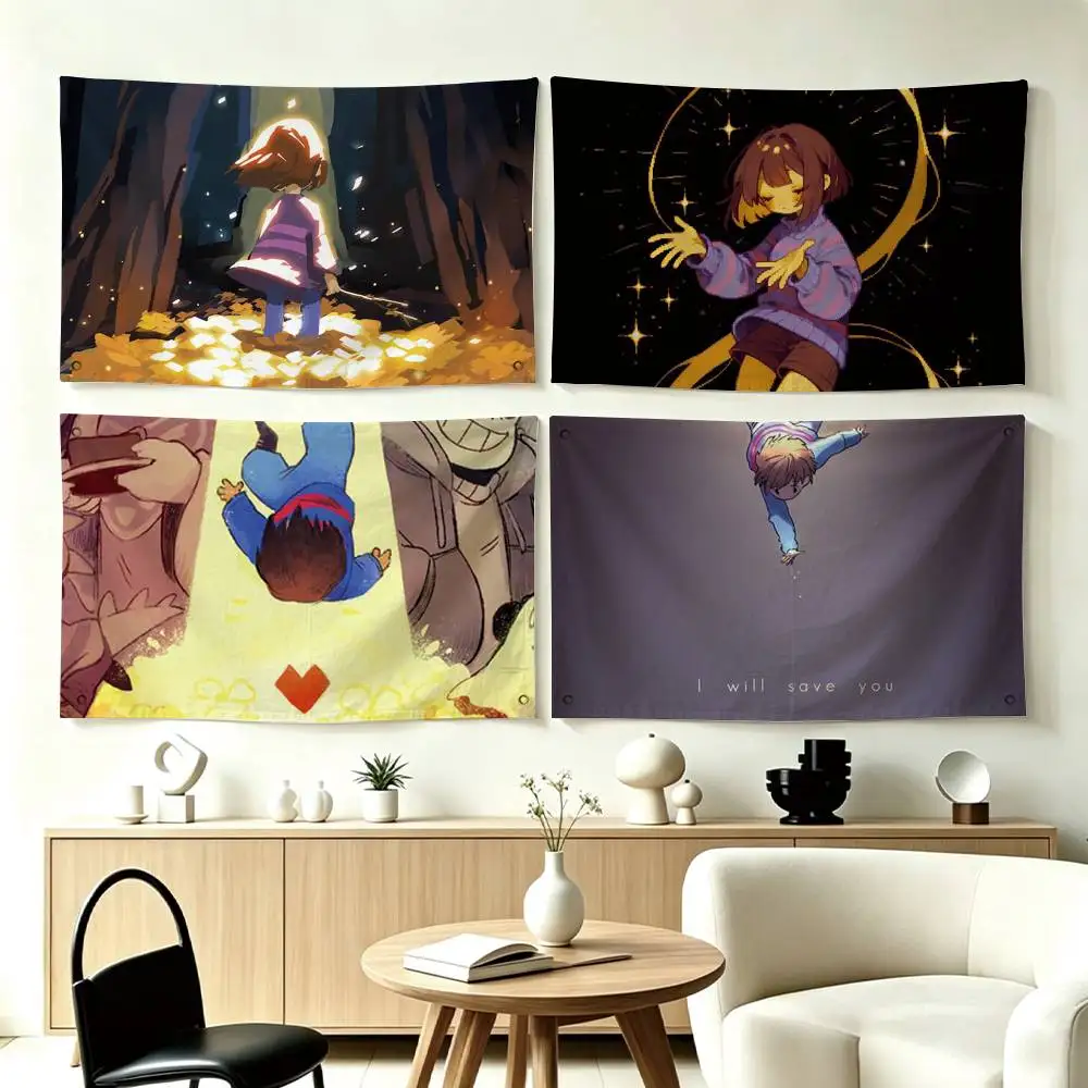 Game U-UndertaleS Flags Wall Hanging Tapestry Outdoor Garage Room Decorative flag Background Blanket