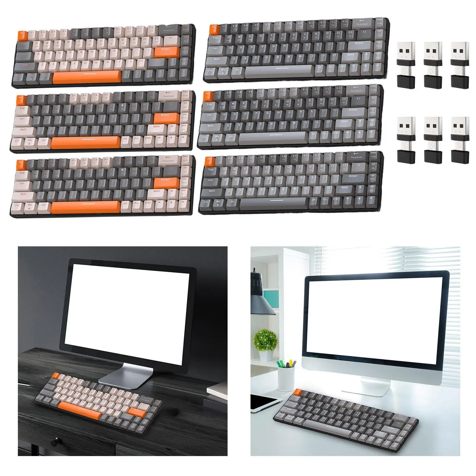 Mechanical Keyboard Type C Interface Durable Smooth Quick Response Wear Resistant Low Noise Replacement Keypad for Computer PC