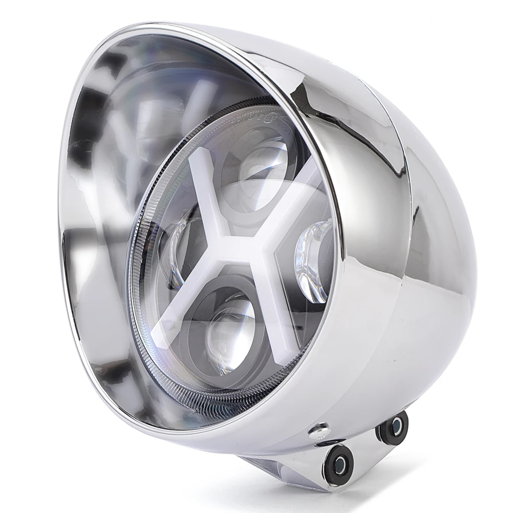 5.75 inch Retro LED Bullet Motorcycle Headlight Headlamp High Low Beams For Harley Sportster Dyna Softail Bobber Chopper Custom