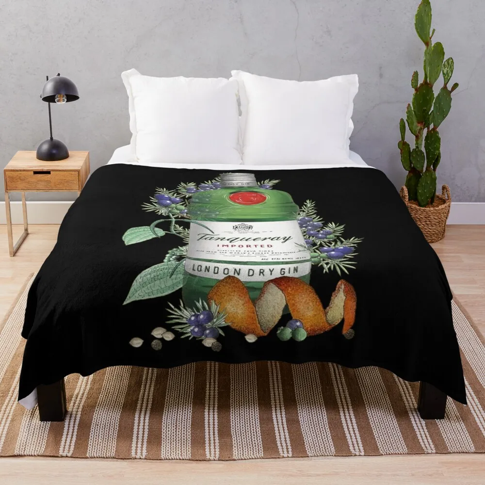 

Gin Tanqueray illustration Throw Blanket Hairy Blanket Thermal Blankets For Travel Custom Blanket