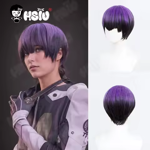 Hoshina Soshiro Cosplay Wig Fiber synthetic wig「HSIU」black purple gradient short Wig Anime Kaiju No 8 Hoshina cosplay Wig