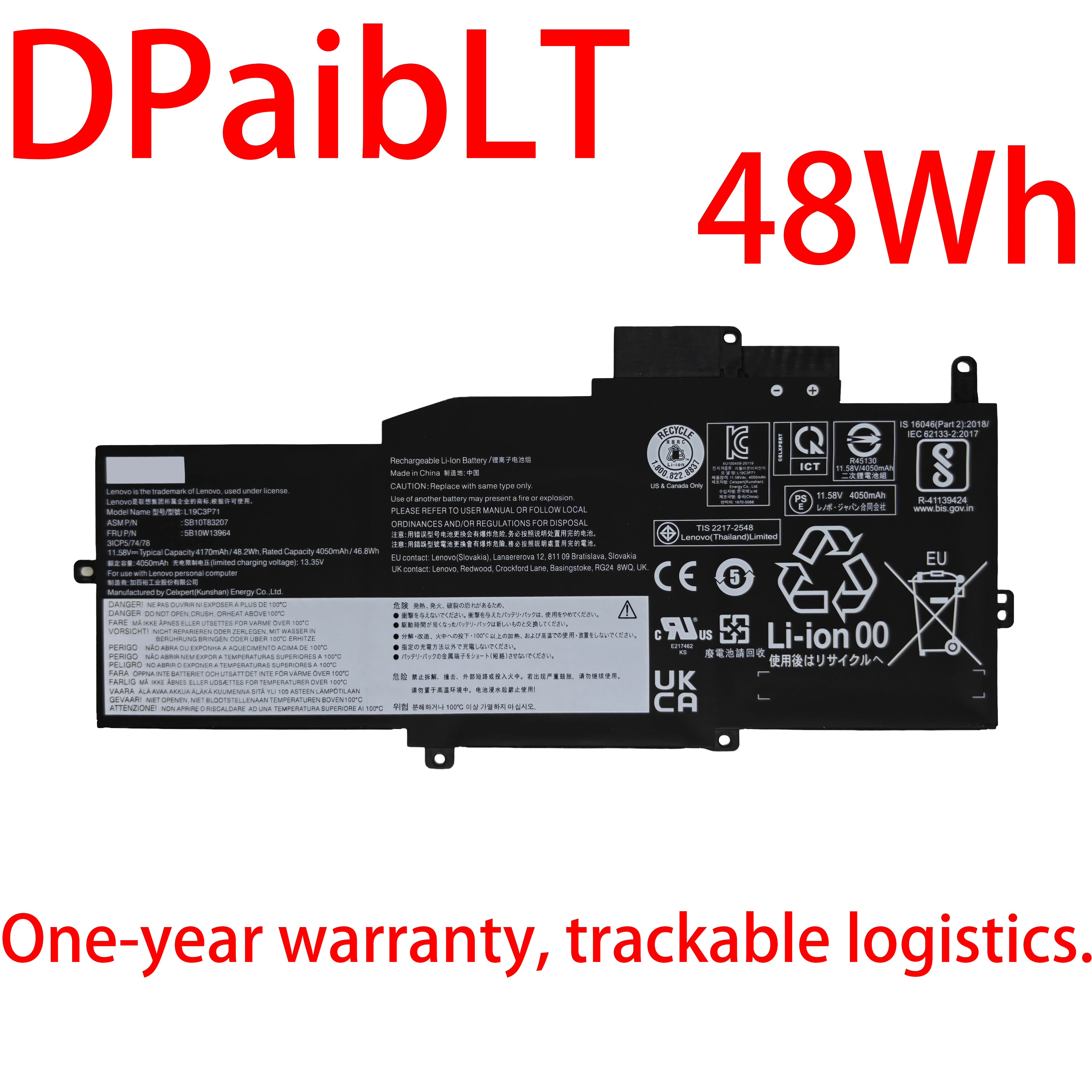 

DPaibLT NEW 48Wh 11.58V L19C3P71 LAPTOP BATTERY For Lenovo ThinkPad X1 Nano Gen 1st,Nano-20UN002UGE,Nano20UN002UGE,Nano Gen 1-20