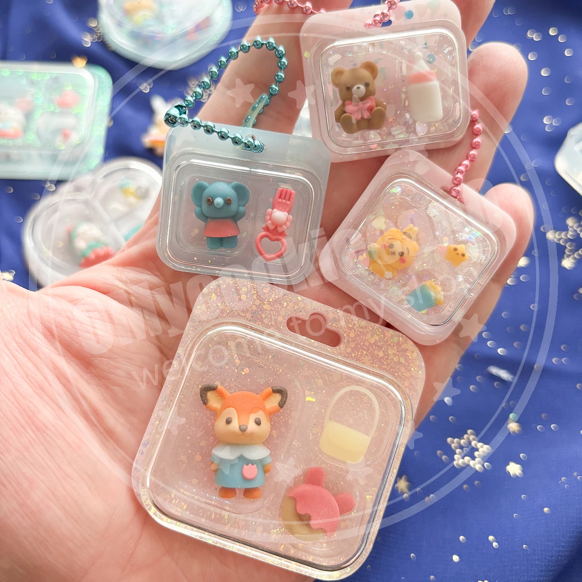 Super cute mini packaging box, drip glue fully transparent silicone mold