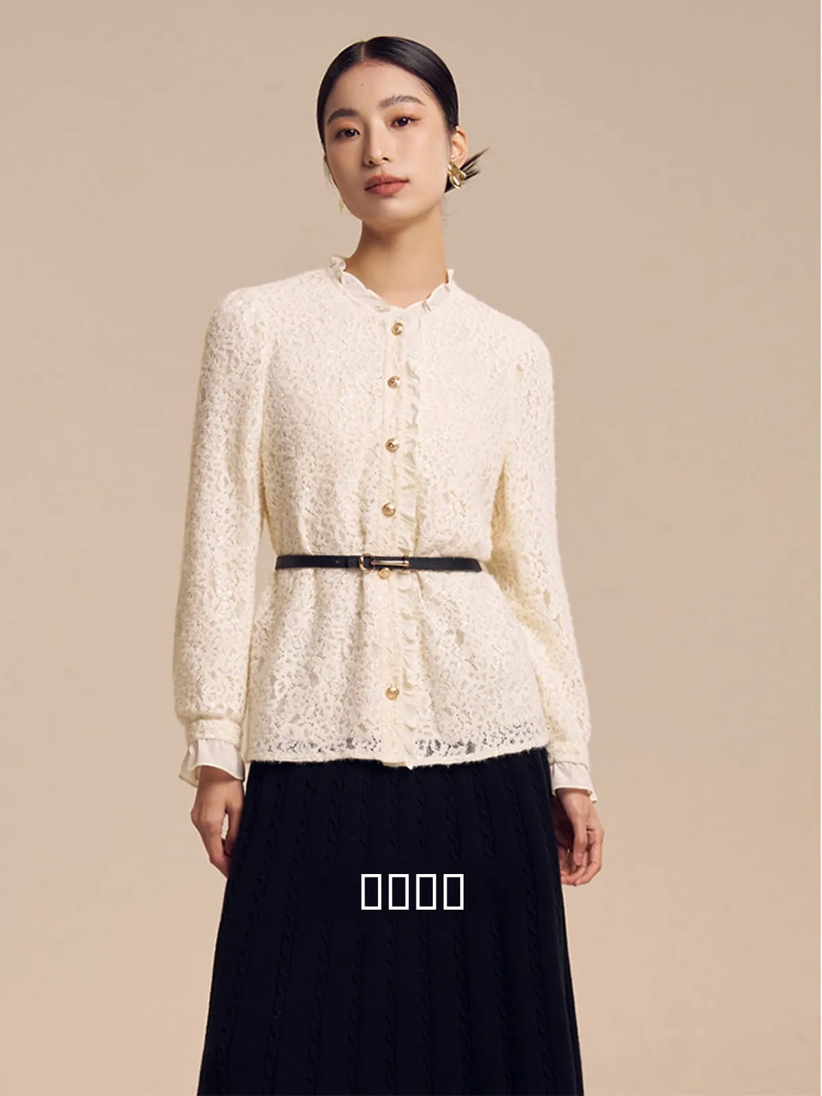 

Ele Rose Embroidery Bead irt Flower Star Autumn Sle Women's Sweet Fit irt Button Long Sve Breathable Skin-F...