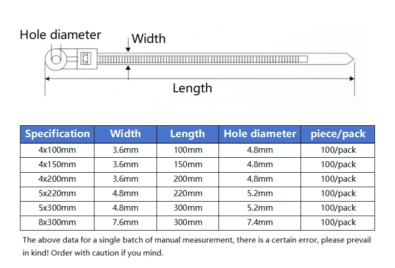 Fixed Nylon Cable Ties With Screw Hole Mount Self Locking Loop Wrap Bundle Tie Straps Diy Office Wire Fasten Organizer