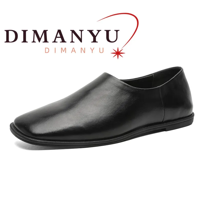 Men's Square Toe Loafers Slip On Casual Shoes Soft Sole Business Men Dress Shoes Comfortable Office Formal Footwear For Men
