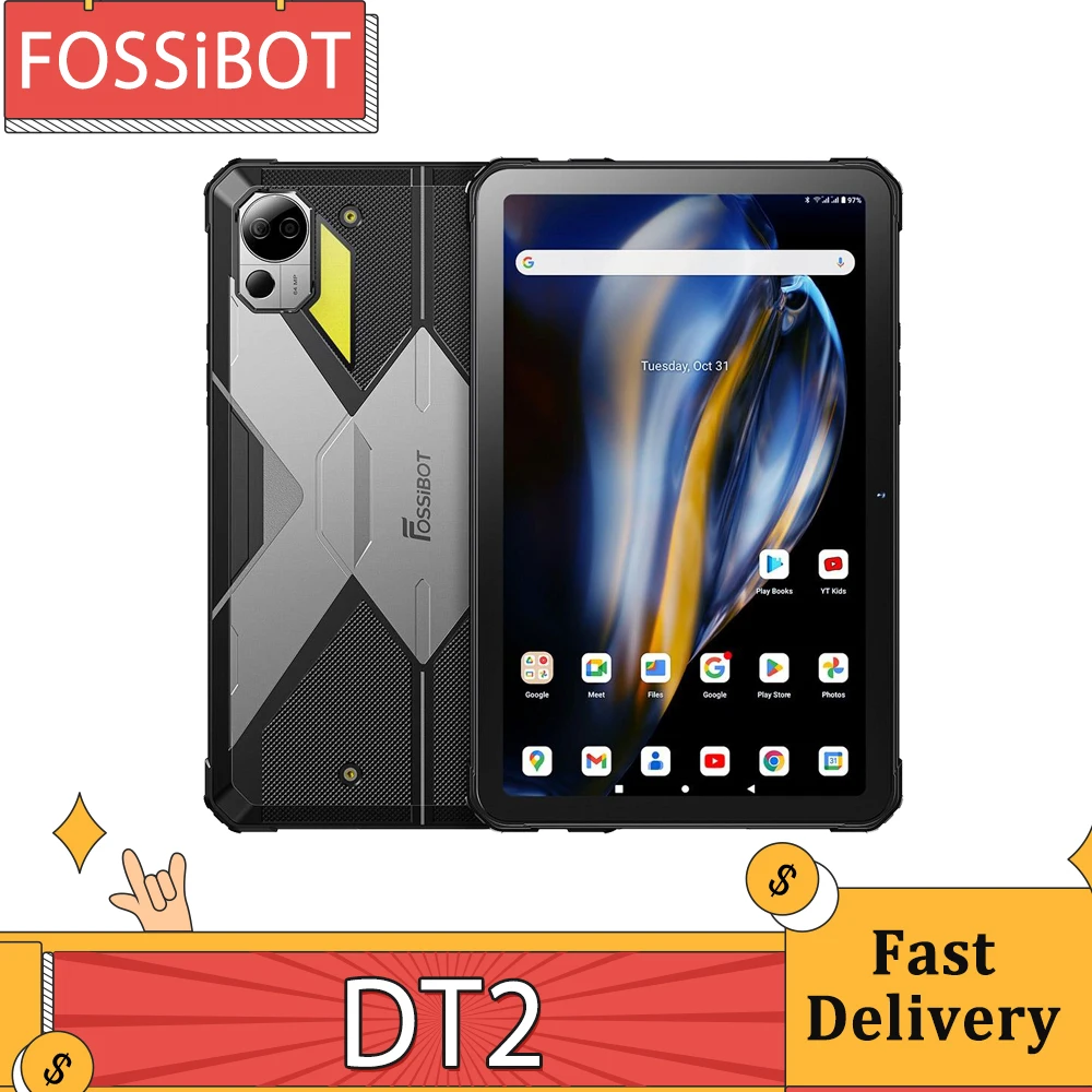 FOSSiBOT DT2 Rugged Tablet Android 13 4G Dual SIM 10.4'' 1200x2000 IPS Display MTK Helio G99 Octa Core 2.0GHz 12GB RAM 256GB ROM