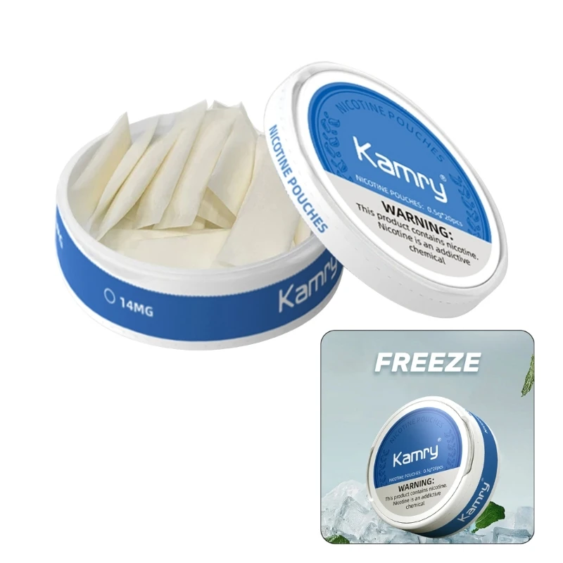 أكياس كامري نيكوتين 14 ملغ تحتوي على أكياس مضغ بنكهة الفواكه الطبيعية