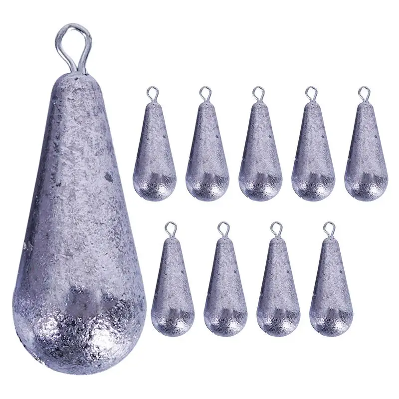 Fishing Sinkers For Bass 10X Sturdy Lead Fishing Sinkers In Teardrop Shape 360 Degree Rotatable Drop Shot Rig Multifunctional