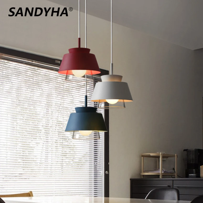 sandyha lampada de vidro nordico candelabros led arte do ferro luzes pendentes para cozinha mesa de jantar sala de estar quarto nova cor 01