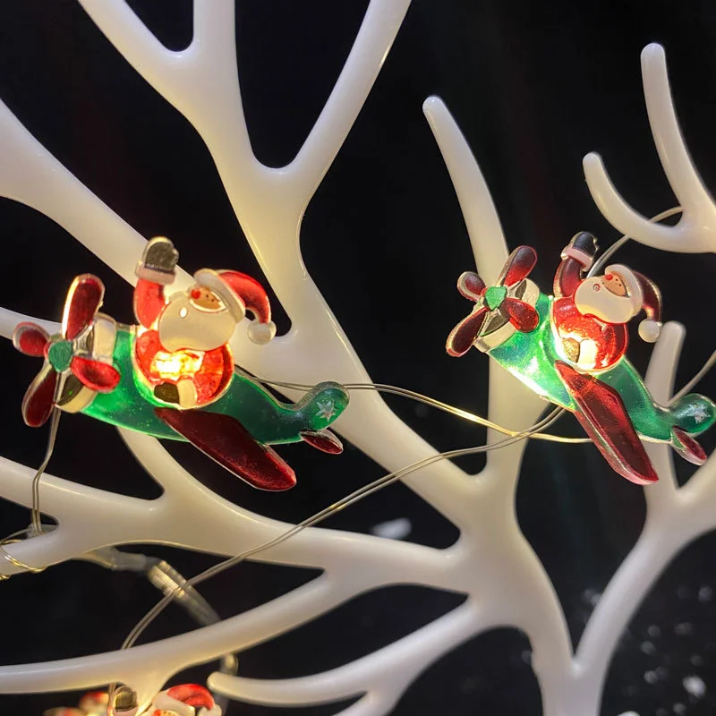 Grinalda iluminada por led com trenó de papai noel mix decorações de natal para casa enfeites de árvore de natal presentes de ano novo