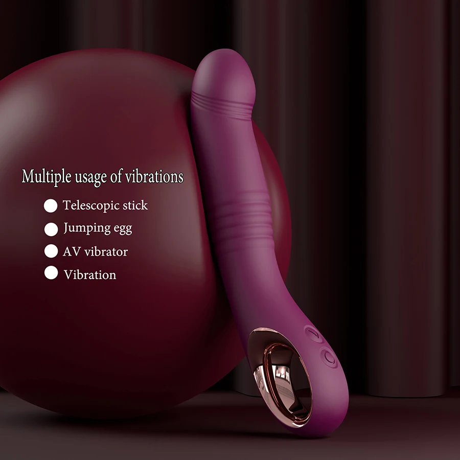 Telescopic push Massage Vibrator Silicone material Dildo Massage , Female Masturbation Sex Toys, 10 mode Adult Toys For Couples