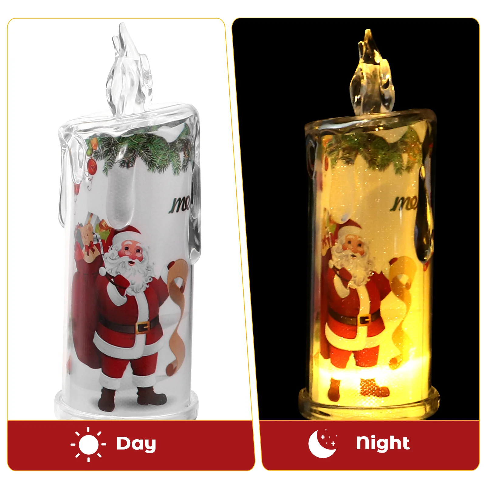 

4pcs Led Electronic Candles Christmas Flameless Operated For Home Party Outdoor Decoration Xmas Light Ornament