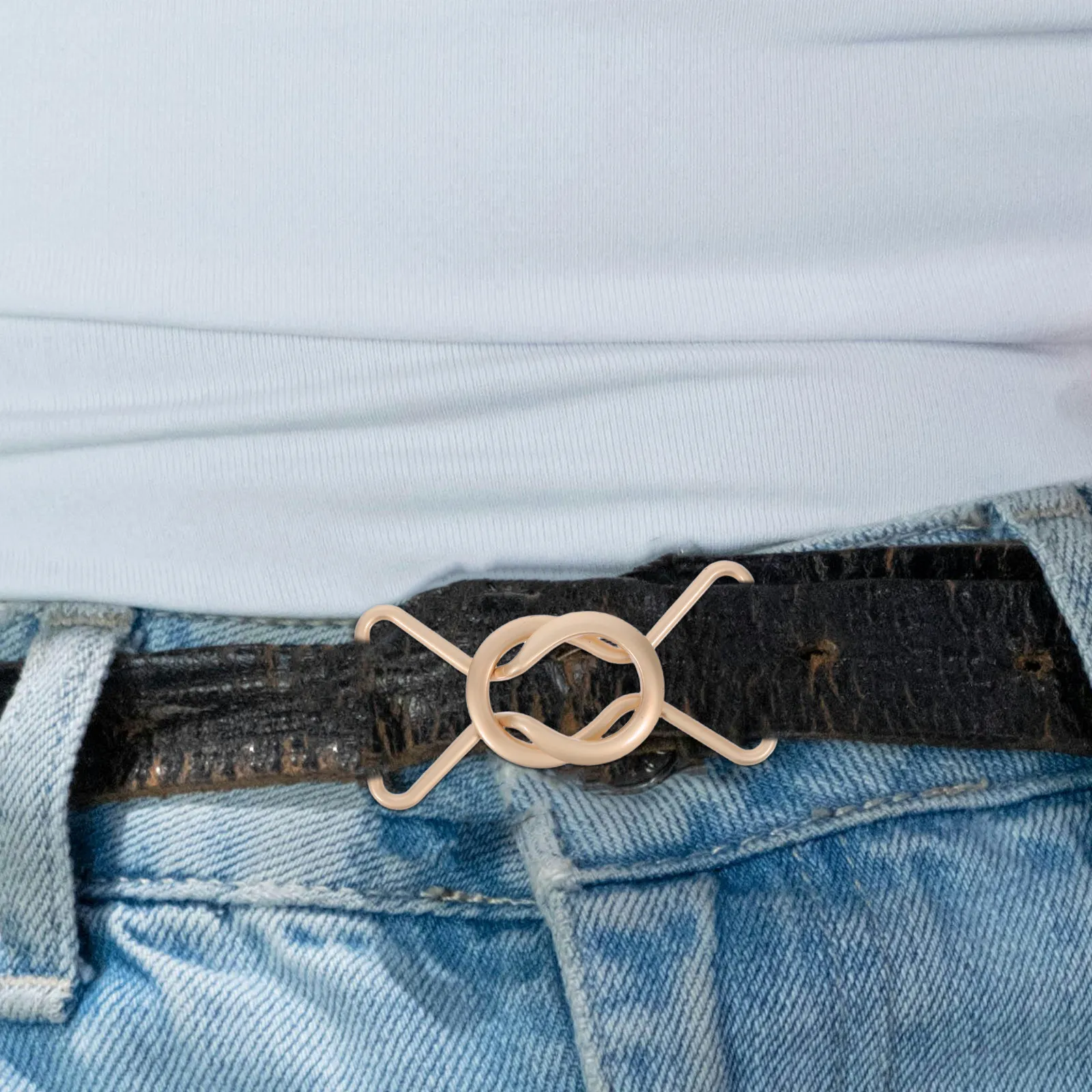 

4Pairs Versatile Metal Decorative Buckle 3.0cm Wide Figure-Eight Clasp for Belts Up to 3Cm Maternity Overalls Dress Coat