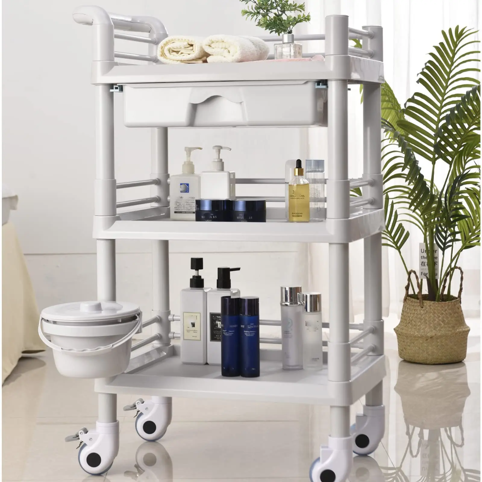 New Cart Beauty Salon Hair Salon Portable Storage Rack  Modern Minimalist Multi-layer Tool Cart Wholesale