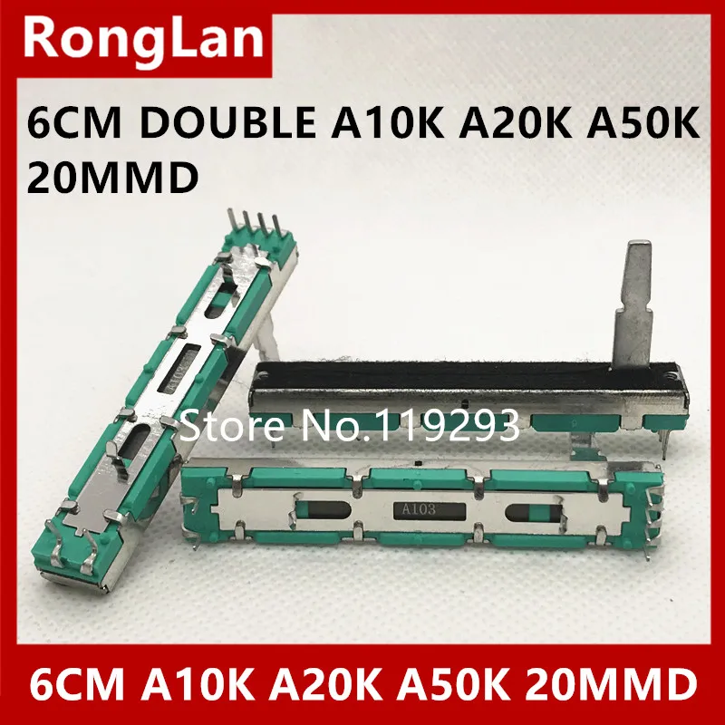 taiwan-6cm-60mm-potenziometro-a-doppio-asse-scorrevole-20kax2-a20kx2-a10k-a50k-a20k-b10k-b20k-b50k-20mm--10-pezzi-lotto