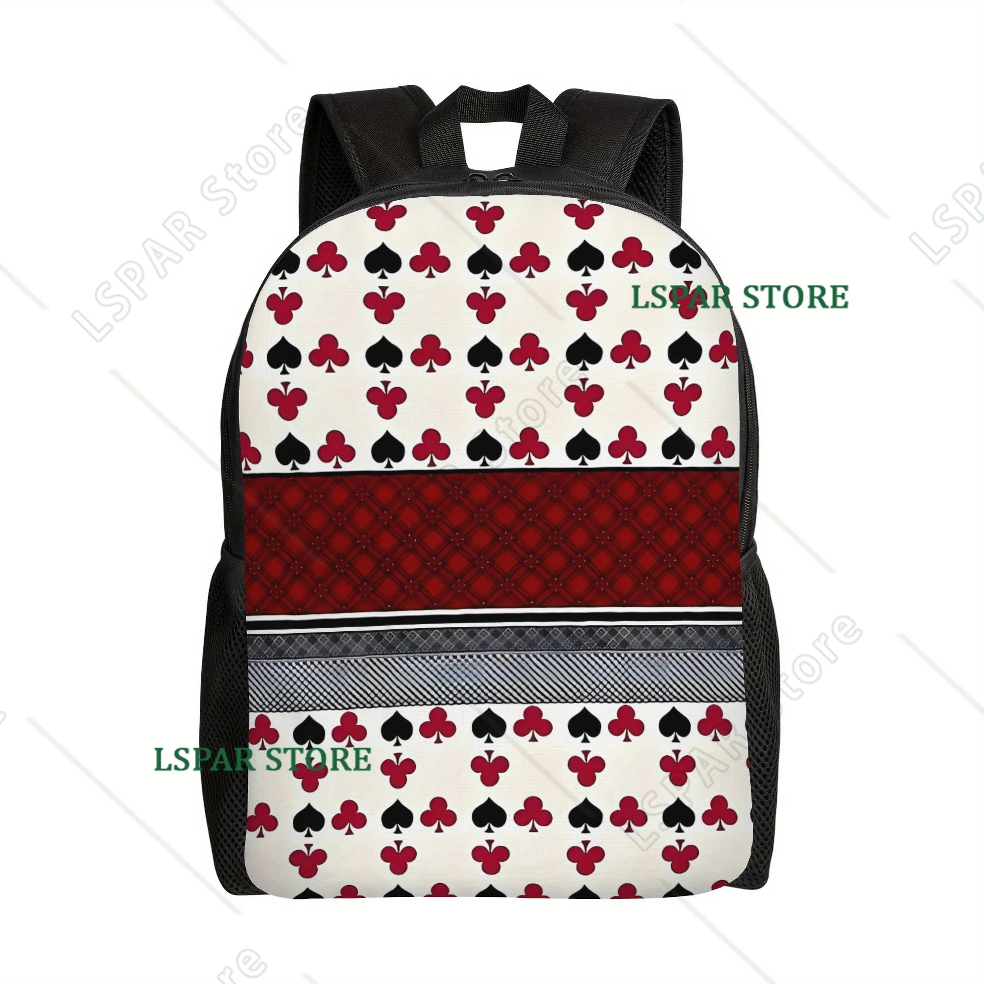 Playing Card  Backpacks Casual Print Student School Bag Travel Bags Laptop Daypack Adjustable Straps