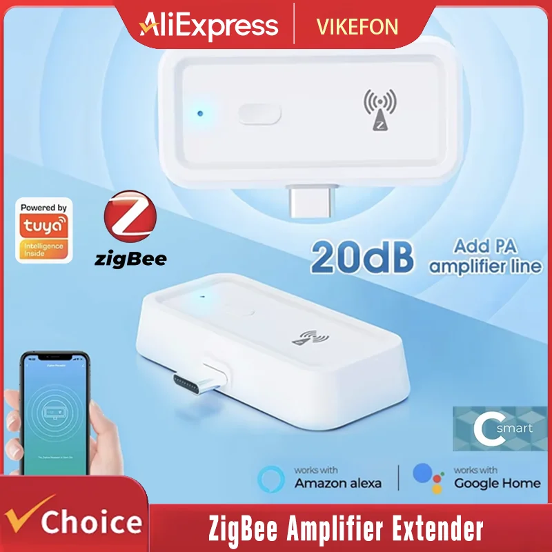 ZigBee Amplifier Extender Works with ZigBee Gateway Hub Type C Wireless Extender Repeater Smart Home Automation Devices for Home